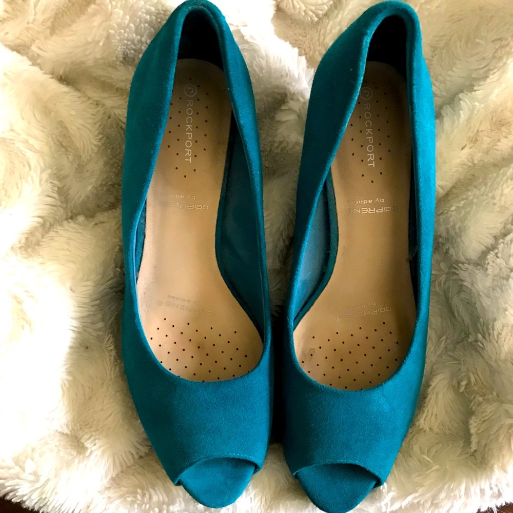 Rockport Suede peep toe heels